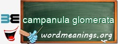 WordMeaning blackboard for campanula glomerata